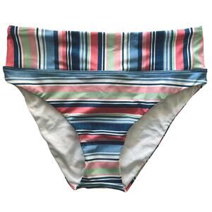 Splendid NWOT Multicolor Striped Bikini Bottom Swimsuit - Blue White Size XS